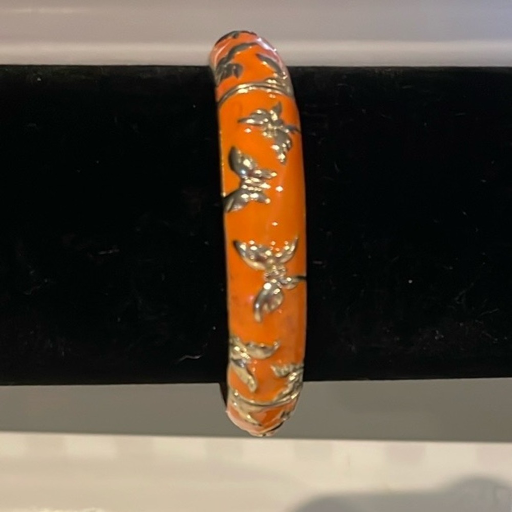 Orange and Gold Butterfly Bangle